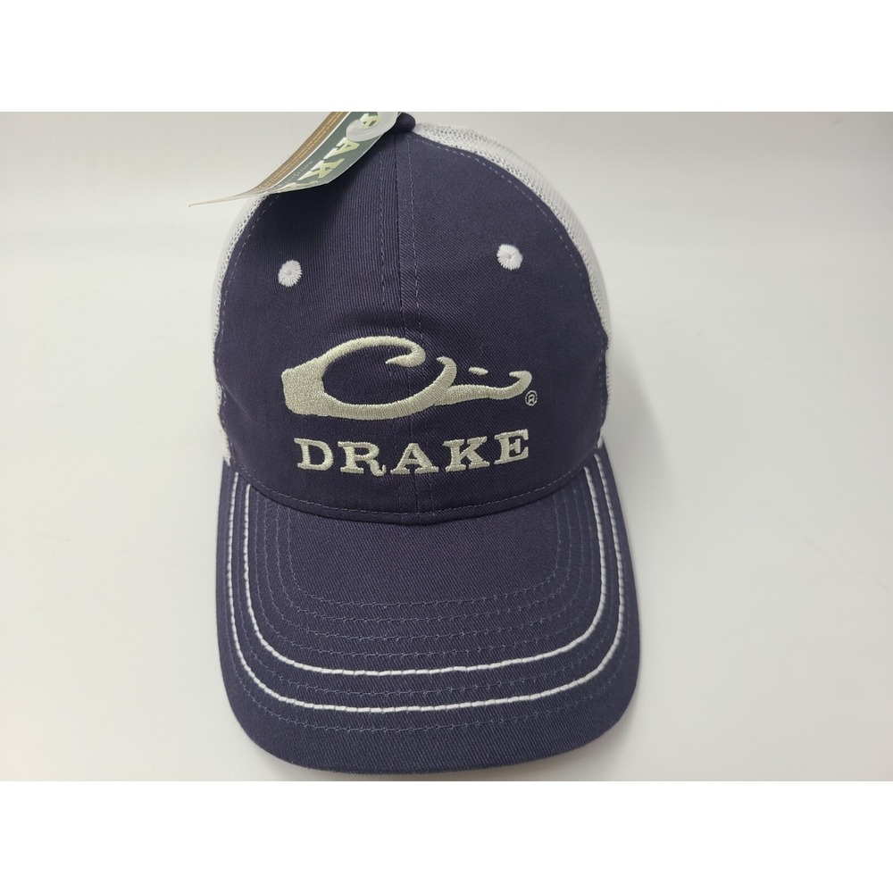 Drake‎ Waterfowl Mesh Trucker Adjustable Hat Cap Fish Hunt Men Women Blue White